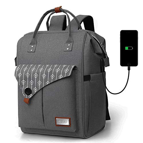 RJEU Mochila Mujer para Portátil Mochilas Escolares Juveniles con Puerto USB Resistente al Agua 35L