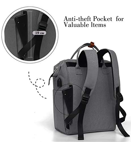 RJEU Mochila Mujer para Portátil Mochilas Escolares Juveniles con Puerto USB Resistente al Agua 35L