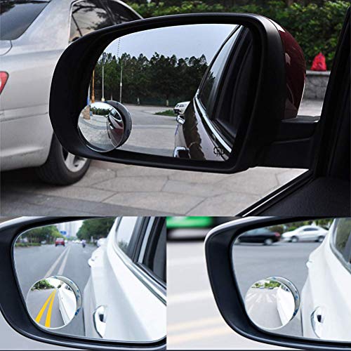 Rmeet Espejo De Punto Ciego,2 Pack Espejo Convexo 360 Gran Angular Ajustable Redonda HD Espejo Retrovisor Universal Coche Retrovisores de Ángulo para Todos los Autos