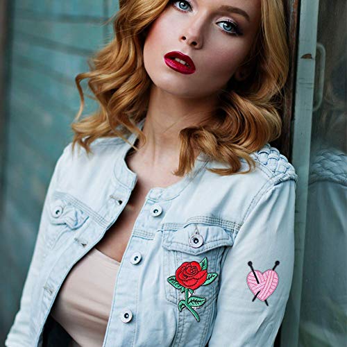 Rmeet Patch Sticker,Parches Ropa Termoadhesivos 20 Pack Parches Ropa Cute DIY Ropa Parches para Niño Niña Mujer Camiseta de Bricolaje Jeans Bolsos Mochila Zapatos