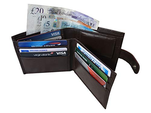 Roamlite - Cartera para Hombre, Dark Brown RFID Blocking (Marrón) - RL374DBRFID