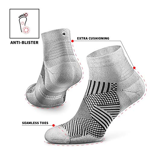 ROCKAY Flare Calcetines de Correr para Hombres y Mujeres, Acolchonados, Cortos, Soporte de Arco Plantar, 100% Reciclados, Anti-Olor (1 Par)