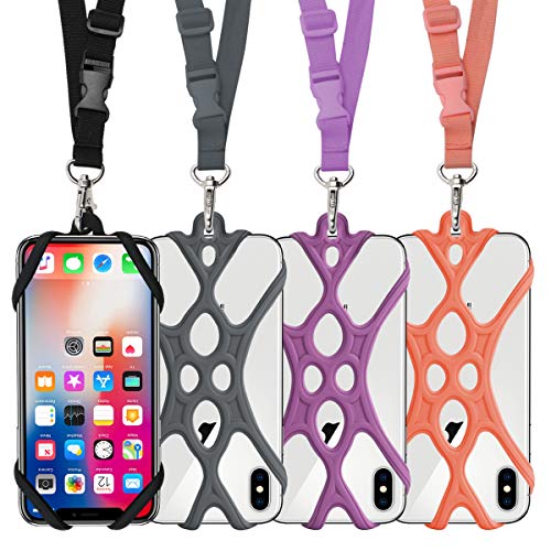 ROCONTRIP Estuche de Correa para el Cuello del teléfono Celular, Funda a Prueba de Golpes para el iPhone X 8 7 6 6S Plus Samsung Galaxy S8 S7 Edge LG Huawei (Púrpura)