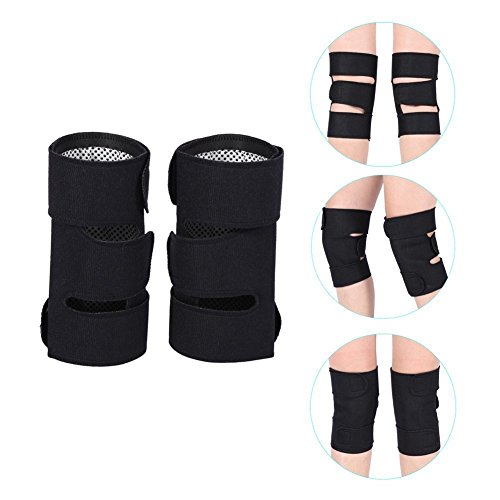 Rodillera 1 par Unisex Negro Turmalina Autocalentador Cinturón magnético protector de rodilla Artritis Brace Support Protege eficazmente tus rodillas Ajustable Alta permeabilidad a los gases