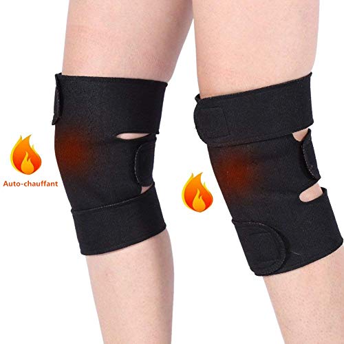 Rodillera autocalefactora térmica para rodillas, turmalina, terapia, magnética, ajustable, cojín calefactor y rodillas ligamentales, para evitar la artrosis y aliviar el dolor