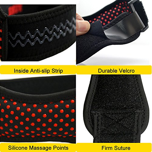 Rodillera con correa de apoyo para la rótula, rodillera ajustable y la mejor almohadilla de apoyo para el tendón patelar para aliviar el dolor de rodilla de la tendinitis, ACL,correr, sentadillas