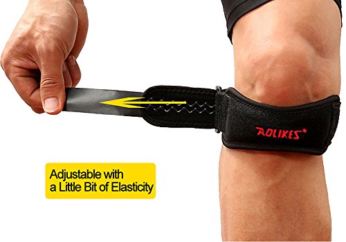 Rodillera con correa de apoyo para la rótula, rodillera ajustable y la mejor almohadilla de apoyo para el tendón patelar para aliviar el dolor de rodilla de la tendinitis, ACL,correr, sentadillas