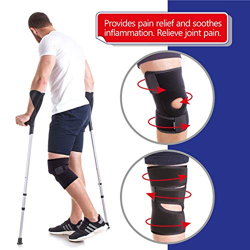 Rodillera de neoprene Totalmente Ajustable-Soportе Rodilla-Ortesis rodilla-Estabilizadora menisco-Ayuda en Lesiones de Ligamentos Artritis Large