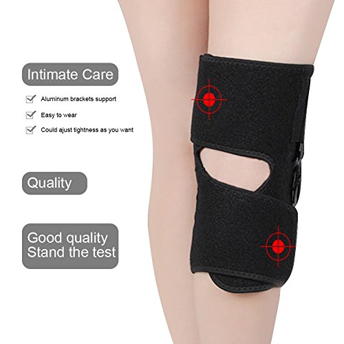 Rodillera deportiva Estabilizadora de Rotuliana Menisco con Bisagras de aleación de aluminio Desmontable Ajustable Profesional protector de rodilla Soporte de Medial y Lateral (Negro Bisagras Soporte)