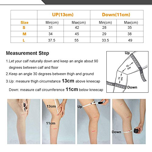 Rodillera Menisco-iBuger Knee Brace Manga de compresión de rodilla totalmente ajustable alivio seco transpirable abierto rótula dolor en la rodilla del menisco, la artritis y la ACL,Gris (Grande)