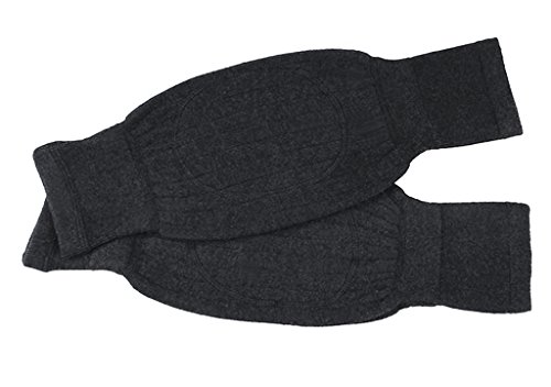Rodilleras unisex suaves, transpirables y térmicas para invierno, en cálida lana y cachemir con almohadilla antideslizante de doble espesor para las rodillas, gris oscuro