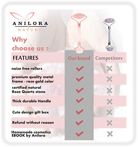 Rodillo de cuarzo rosa para la cara: calidad premium, facial, hecho a mano, cristal auténtico 100% natural, alivio de la piel, rodillo de jade natural antienvejecimiento