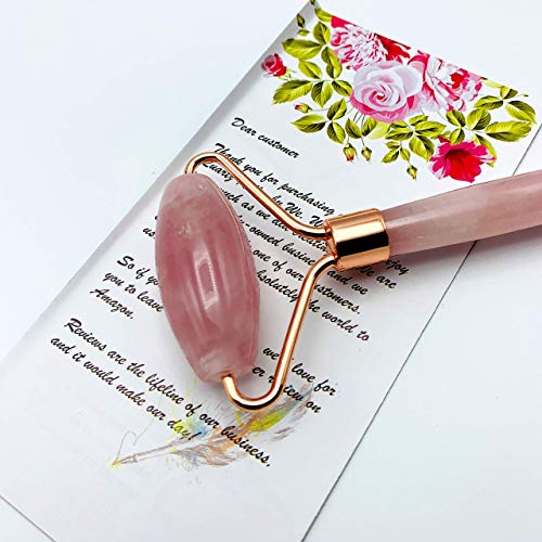 Rodillo de cuarzo rosa Premium,Jade Roller, Masaje facial, Piedra rosa natural, Masajeador antiarrugas relajante, herramienta antienvejecimiento para tu piel. Ideal para regalo.