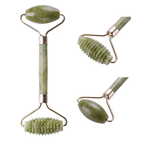 Rodillo de jade masajeador facial para rostro, rodillo de jade antienvejecimiento, masajeador facial natural, 3 piezas/set