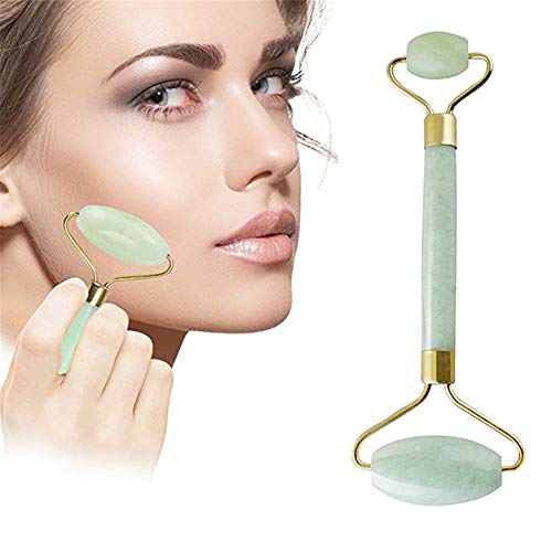 Rodillo De Jade,Facial Masaje Piedra, Masajeador Roller Tools Anti Aging Belleza Natural Dispositivo Herramienta, Para Cuello Cara Ojos Cabeza Cuerpo
