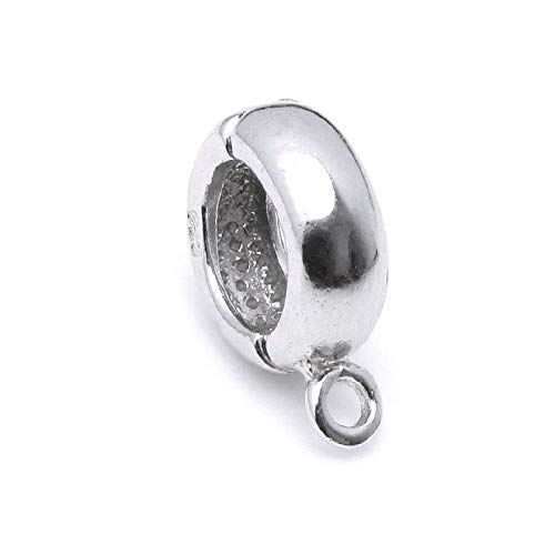 Rodio en plata de ley 925 intercambiable encanto conector fianza cierre perla potenciador acortamiento compatible con pulseras o collares europeos