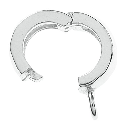 Rodio en plata de ley 925 intercambiable encanto conector fianza cierre perla potenciador acortamiento compatible con pulseras o collares europeos