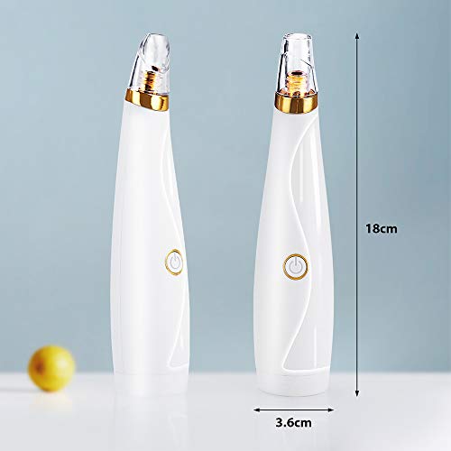 Roeam Limpiador de Poros, Succionador de Puntos Negros, Limpiador de Poros con 3 Cabezas Reemplazables, Extractor de Espinillas de Vacío Poroso con Kit de Aguja de Espinillas Curvas Kit