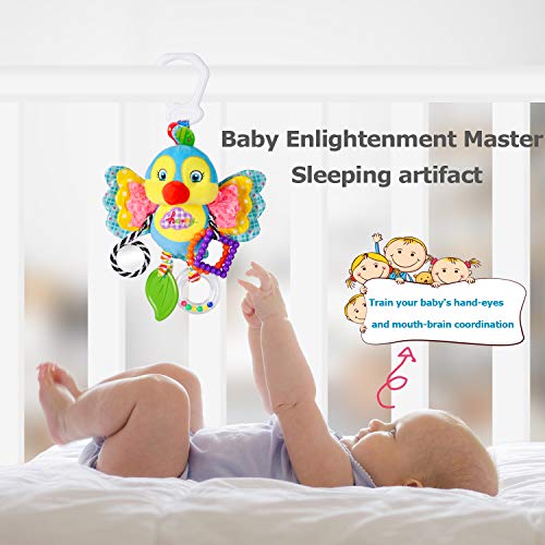 Rolimate Juguete De Felpa Juguete Colgante Bebe, Juguetes de Animales Juguete Musical De Conejo para Silla de Paseo Cama Colgando, Regalos De Cumpleaños De Navidad para Recién Nacidos 0-18 mois