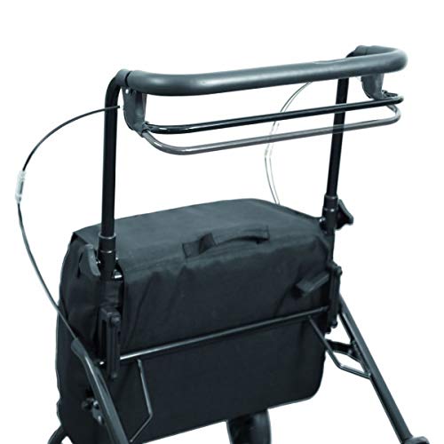 Rollator con 4 ruedas y freno, asiento y bolsa de transporte, plegable y regulable | 2 en 1: andador y carro de la compra