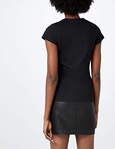 Rolling Stones Plastered Tongue Camisa, Negro, 38 para Mujer