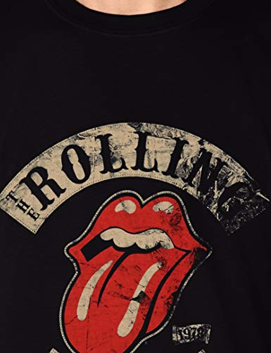Rolling Stones Tour 78 Mens Blk TS Camiseta, Negro (Black), Large para Hombre