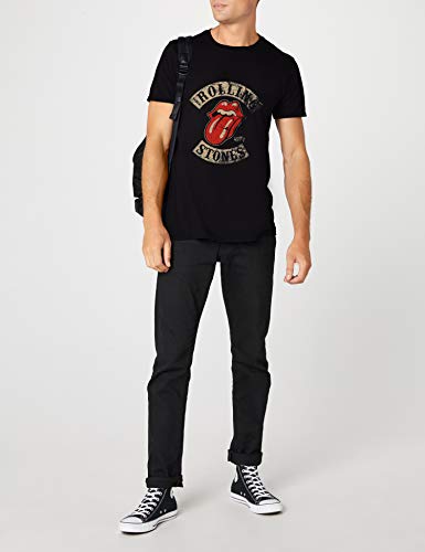 Rolling Stones Tour 78 Mens Blk TS Camiseta, Negro (Black), Large para Hombre