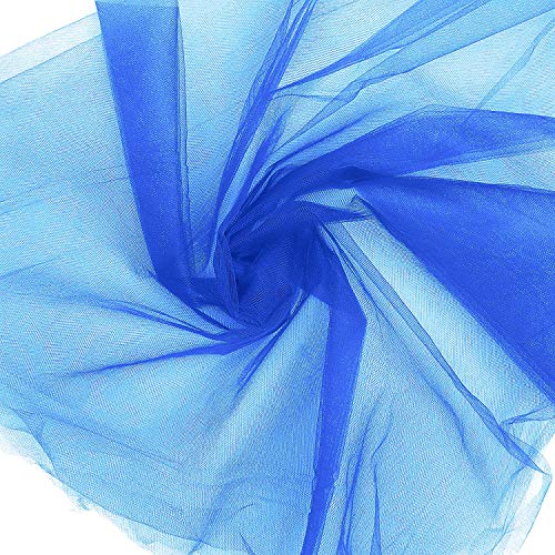 Rollo de Tul (Pack de 2) - 25m Largo x 30cm de Ancho, Azul Real Tela de Tul para Tutú Falda, Caminos de Mesa, Lazos Sillas, Envolver Regalos, Pompones, Manualidades, Decoración Boda y Cumpleaños