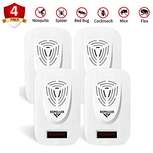 ROOTOK Repelente Mosquitos Ultrasonico,Antimosquitos Electrico,Repelente Ultrasónico de Control de Plagas,Anti Cucarachas, Moscas, Mosquitos, Ratones, Arañas,100% Inofensivo para Mascotas y Humanos