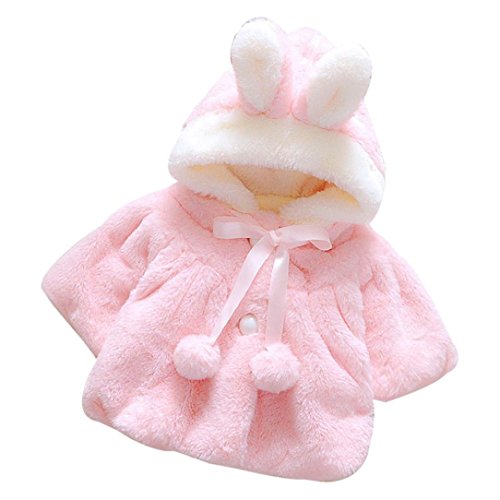 Ropa Bebe Niña Invierno,Venmo Abrigo Bebe Niña Recien Nacido Ropa de Niña en Oferta Otoño Infantil Moda Orejas de Conejo Grueso Chaqueta con Capucha (Rosa, 70/6~9 Meses)