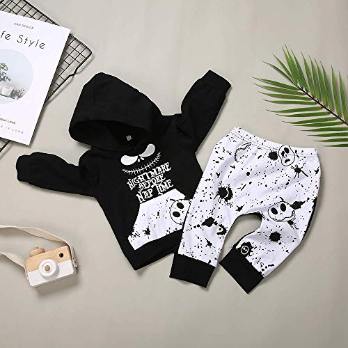 Ropa Bebe, Niños Bebés Otoño Invierno Sudaderas con Capucha Ropa Camisas Recién Nacido Niño Manga Larga Imprimir Top + Pantalones Conjunto Traje（6-12mes ）