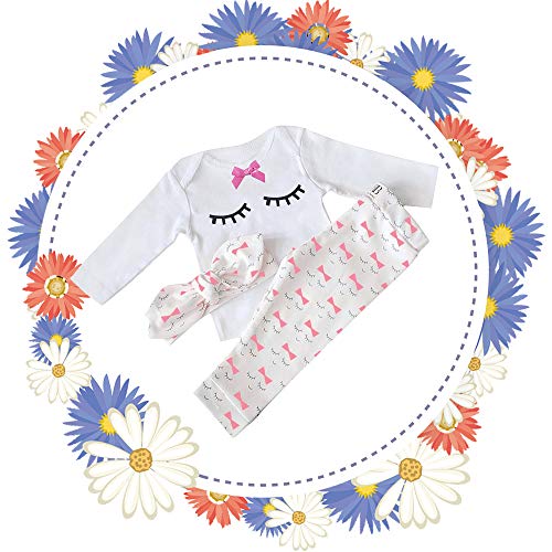 Ropa De BB Recien Nacido de Manga Larga con Floral Tops + Pantalones Ropa Trajes（pestaña，18-24 Meses）