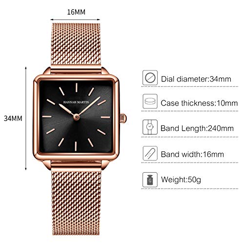 RORIOS Mujer Relojes de Pulsera Cuarzo Analogico Relojes para Dama Minimalismo Mesh Strap Moda Ladies Watches