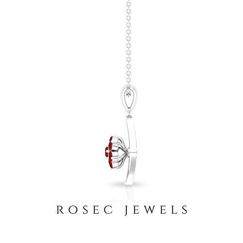 Rosec Jewels 18 quilates oro blanco redonda Red Ónice rojo