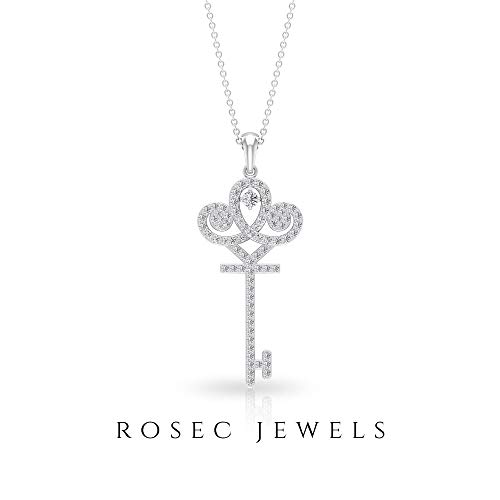 Rosec Jewels 92.5 plata de ley round-brilliant-shape H-I Diamond