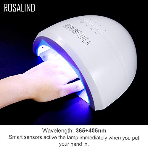 ROSLAIND Kit de inicio esmalte de uñas de gel 24W/48W Luz LED UV ajustable (3 temporizadores) remojo Gel 6pcs Verano Otoño Nude Color Set Herramientas de manicura Essentials Diseños de uñas