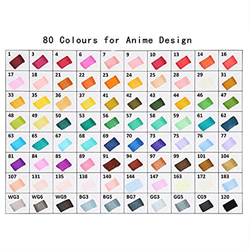 Rotulador de 80 Colores Marker Pen Marcadores Manga Creativos de Certificación SGS Rotulador Alcohol de Punta Doble ara Acuarela Graffiti para Principiantes Set de Rotuladores de Boceto Hecho a Mano