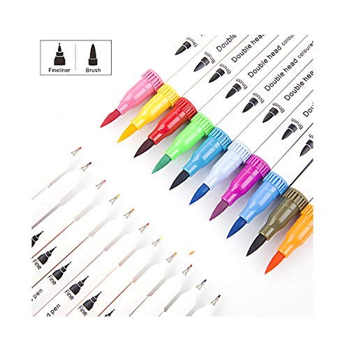 Rotuladores dobles, para caligrafía, manga, diario, accesorios, punta doble de pincel, pintura combinada, efecto acuarela, lápices acrílicos, color 12 colores