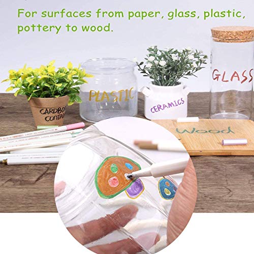 Rotuladores Metálicos Premium, 10 Colores Rotuladores punta Acrylic 1-2mm Tip para Dibujo de álbum de Fotos/Regalo de Cumpleaños por Bricolaje Tarjeta para Hacer Bricolaje Pintura de Roca Vidrio