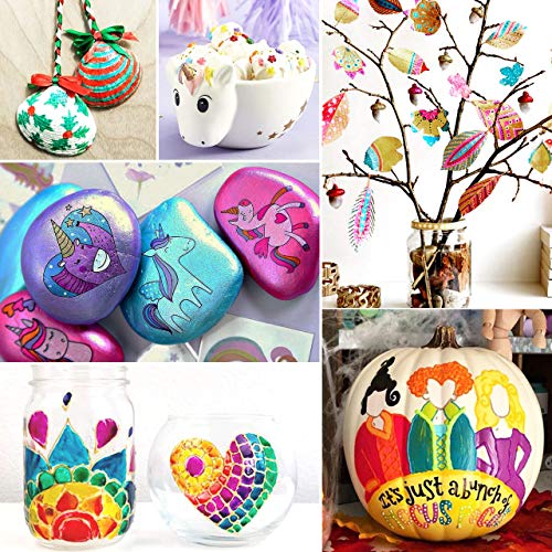 Rotuladores Metálicos, RATEL 20 PCS brillantes Marcador Metálico para manualidades de bricolaje, pintura rupestre, álbum de fotos de bricolaje Rotuladores Metalizados para cerámica-Punta de 2 mm