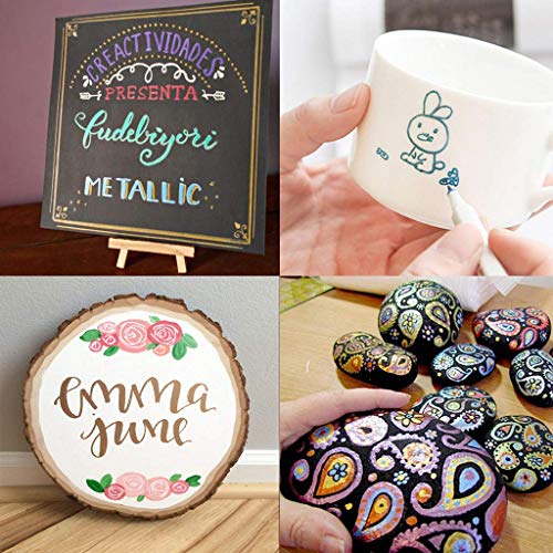 Rotuladores metálicos, Vakki 10 colores surtidos brillantes, puntas para cumpleaños, regalo de felicitación, álbum de fotos, tarjetas, pintura de rock