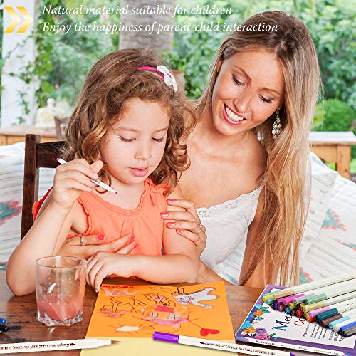 Rotuladores Metálicos,Rotuladores Metálicos Premium,Juego de 30 Colores Surtidos para Dibujo de Álbum de Fotos y Regalo de Cumpleaños por Bricolaje Tarjeta para Hacer Bricolaje Pintura de Roca Vidrio