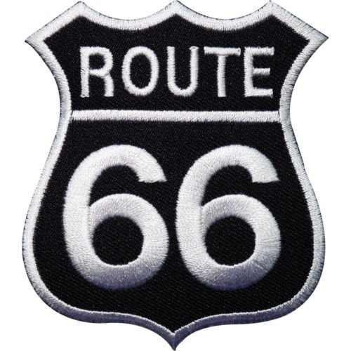 Route 66 sign hierro bordado/para coser en la ropa parche chaqueta bolsa insignia transferencia