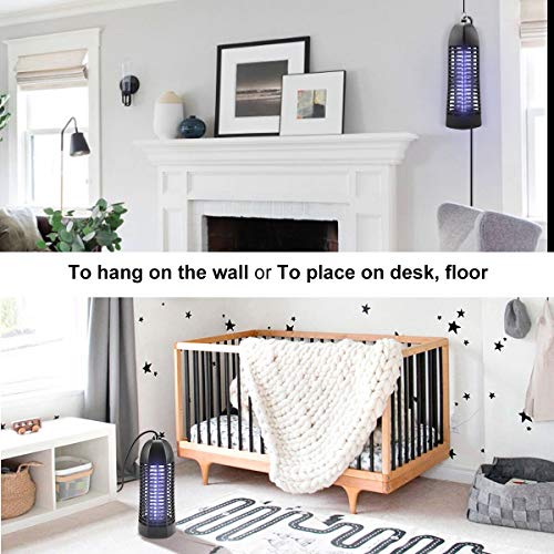 ROVLAK Lámpara Antimosquitos Interior Lampara Antimosquitos Electrico con un Tubo Fluorescente de 6W Lampara Mosquitos Enchufe sin Químicos Lampara Mosquitos por Matar Mosquitos para interiores, Negro