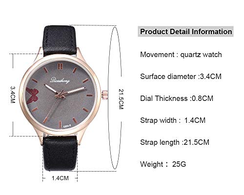 ROVNKD✿ Reloj de pulsera analógico de cuarzo con correa de piel y cuarzo, varios colores negro1 Tallaúnica