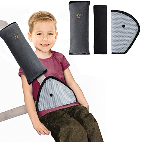 Rovtop 3 Pcs Almohadillas para Cinturón Cojín de Almohadillas Protectores Cobertores Cojín de Viaje Fundas de Cinturones de Seguridad Almohadillas Protectoras Hombro