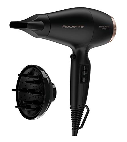Rowenta Compact Pro+ CV6930 Secador de pelo profesional 2200 W, con motor AC duradero, formato compacto, golpe aire frío, rendimiento rápido y eficiente, boquilla concentradora alta precisión de 9 mm