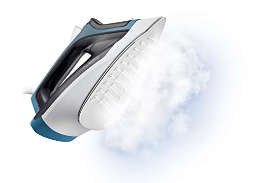 Rowenta Effective DX1550D1 - Plancha ropa vapor 2200 W, golpe de vapor 110 gr/min, vapor continuo 30 g/min, depósito de agua transparente, suela de acero inoxidable antirrayaduras, función Autosteam