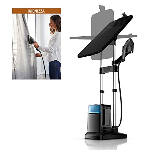 Rowenta QR2021 IXEO Power - Plancha con caldera de alta presión y ASSE integrada con 3 posiciones, higiene y manchas de batería, potente y versátil, 5,8 bar, 2170 W, 1,1 litros, negro/azul