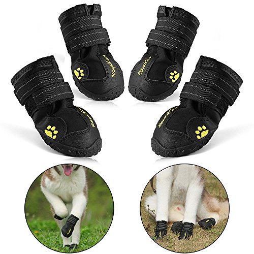 RoyalCare Zapatos Perro, Impermeable Zapatos Perro para Mediano y Grandes Perros - Negro (6#)